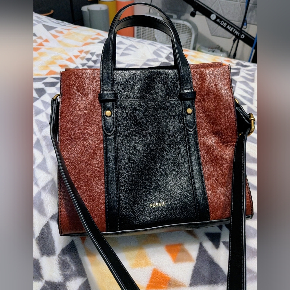 Fossil Leather Kingston Satchel Tote